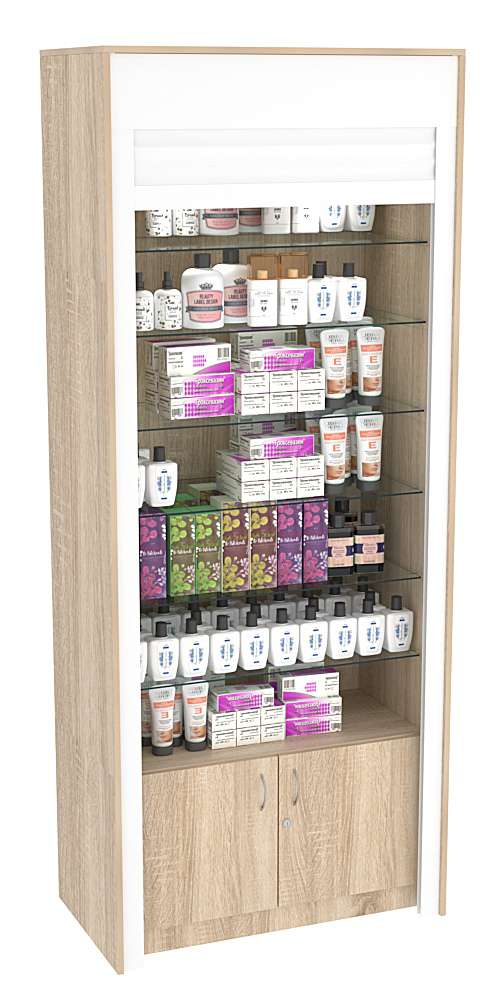 Торговая витрина с рольставнями ИС-132 Дуб сонома