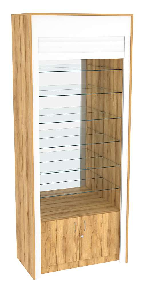 Торговая витрина с рольставнями ИС-132 Дуб Золотистый