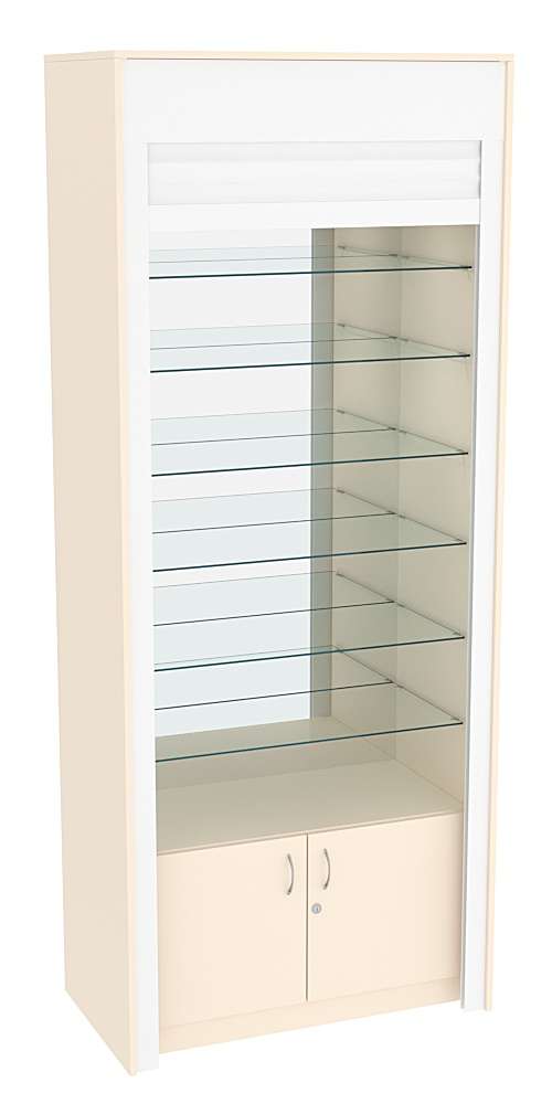 Торговая витрина с рольставнями ИС-132 Крем Вайс