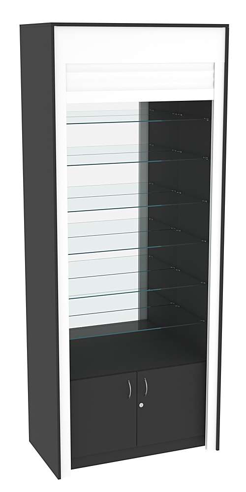 Торговая витрина с рольставнями ИС-132 Черный