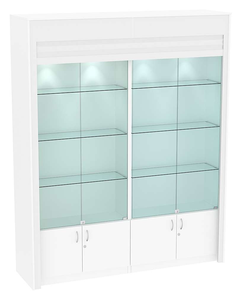 Торговая витрина двухсекционная с рольставнями ЭКДВ-300-1 Белый