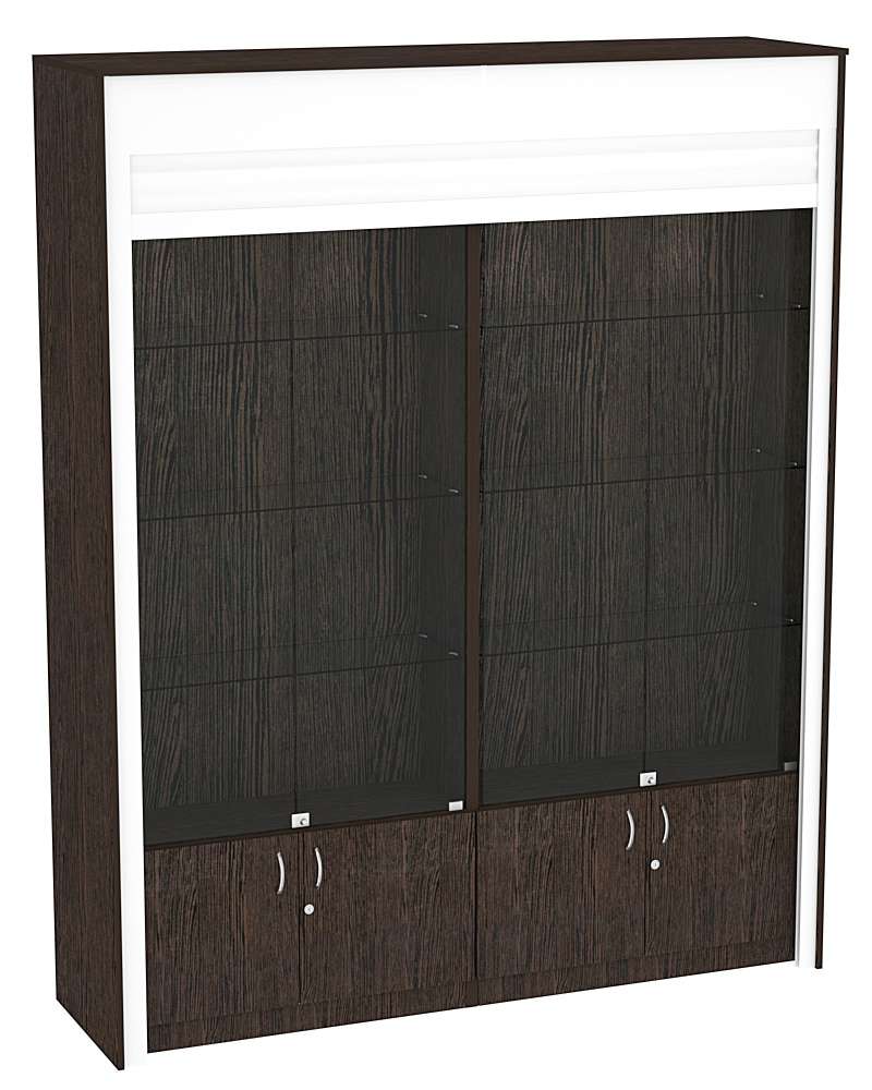 Торговая витрина двухсекционная с рольставнями ЭКДВ-300-1 Дуб Венге