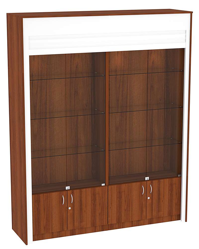 Торговая витрина двухсекционная с рольставнями ЭКДВ-300-1 Орех