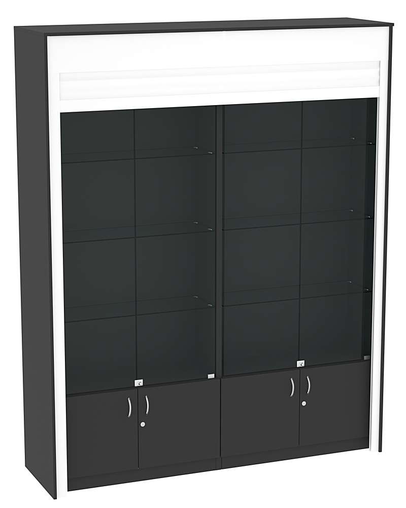 Торговая витрина двухсекционная с рольставнями ЭКДВ-300-1 Черный