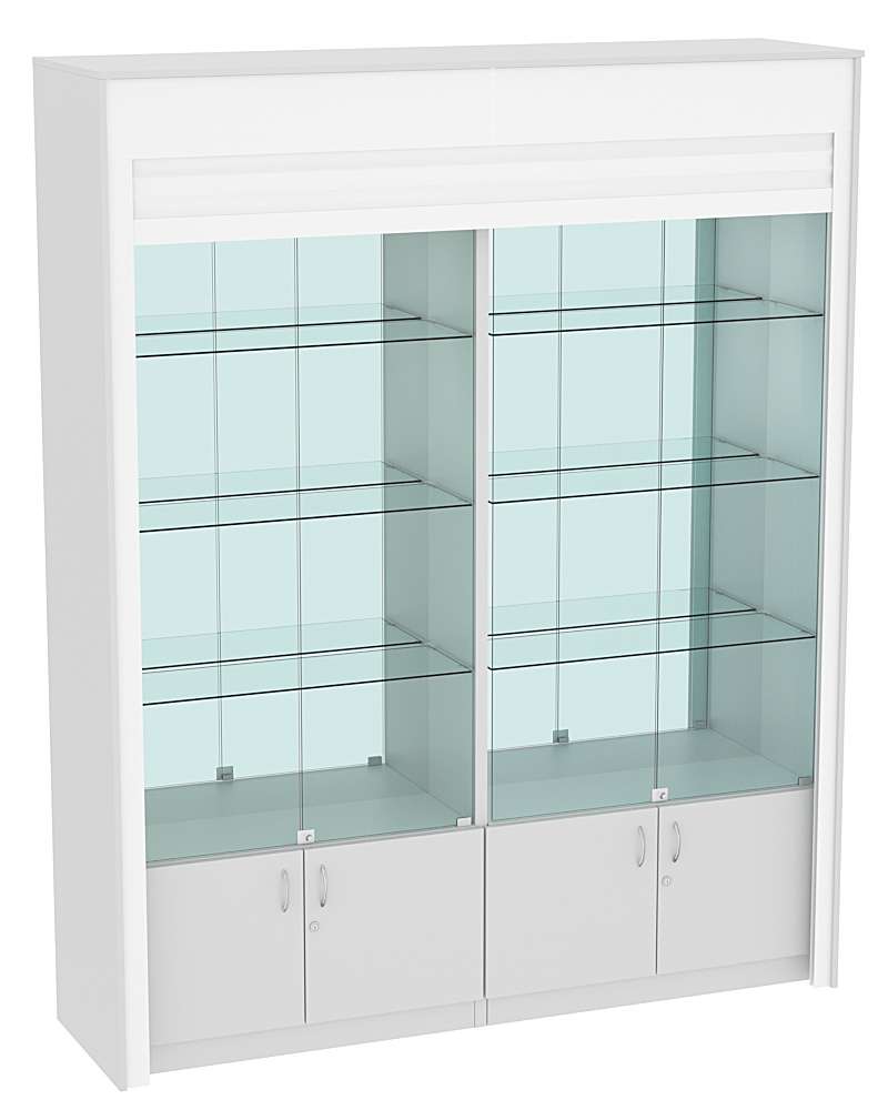 Торговая витрина двухсекционная с рольставнями ЭКДВ-300-3 Серый