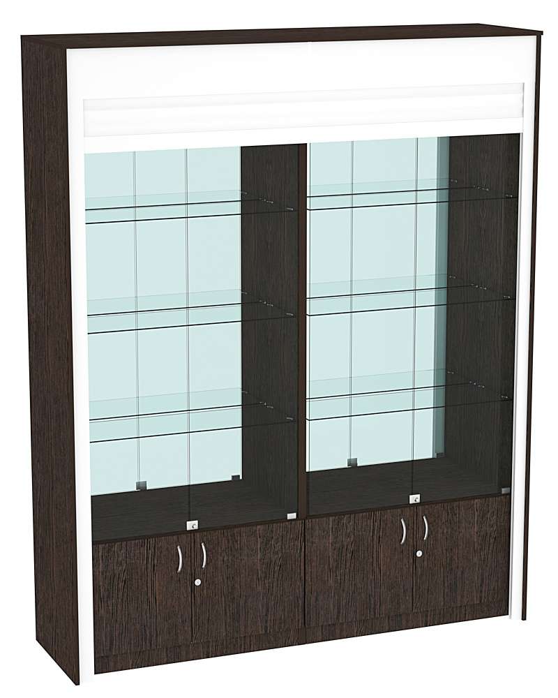 Торговая витрина двухсекционная с рольставнями ЭКДВ-300-3 Дуб Венге