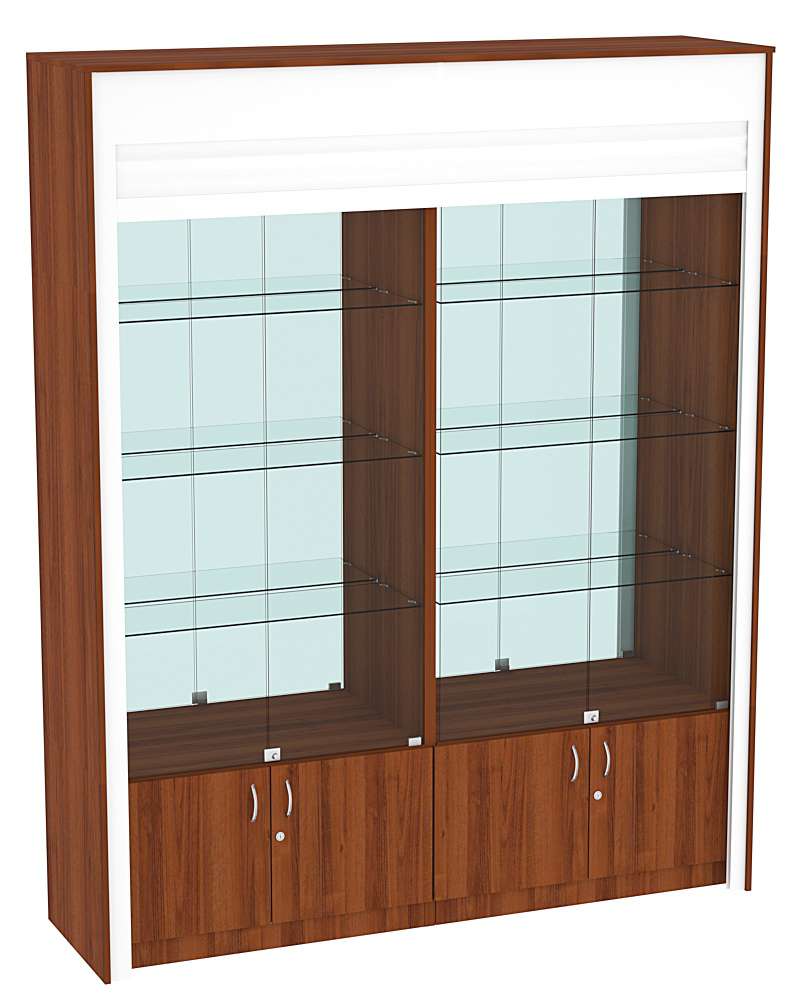 Торговая витрина двухсекционная с рольставнями ЭКДВ-300-3 Орех