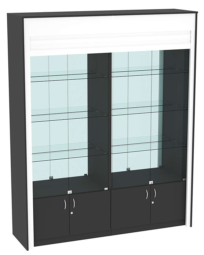 Торговая витрина двухсекционная с рольставнями ЭКДВ-300-3 Черный