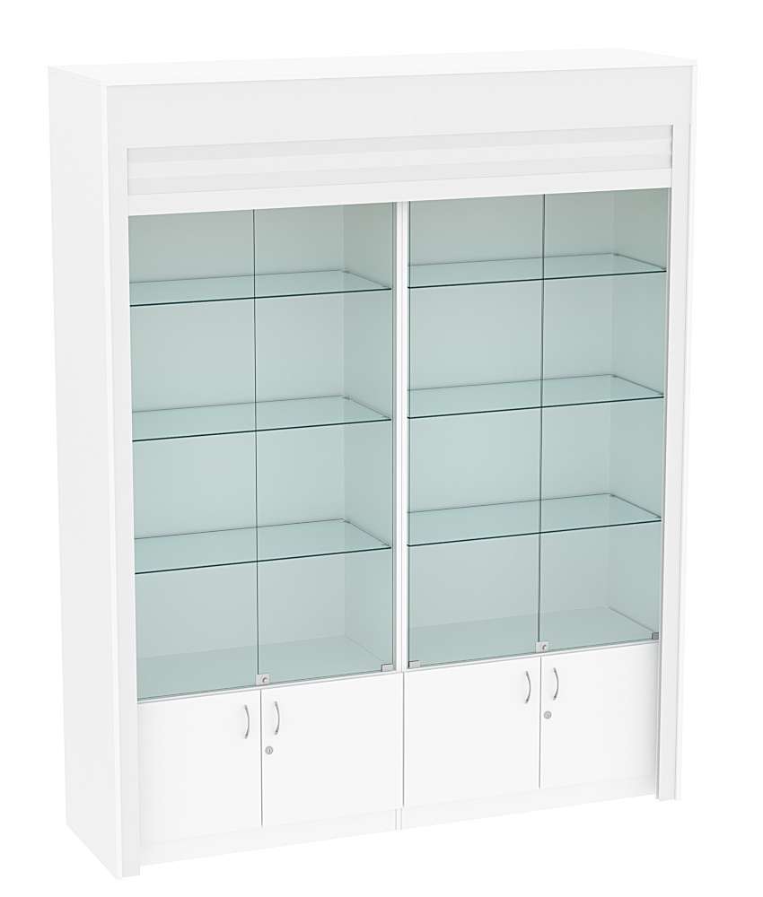 Торговая витрина двухсекционная с рольставнями ЭКДВ-1-1 Белый