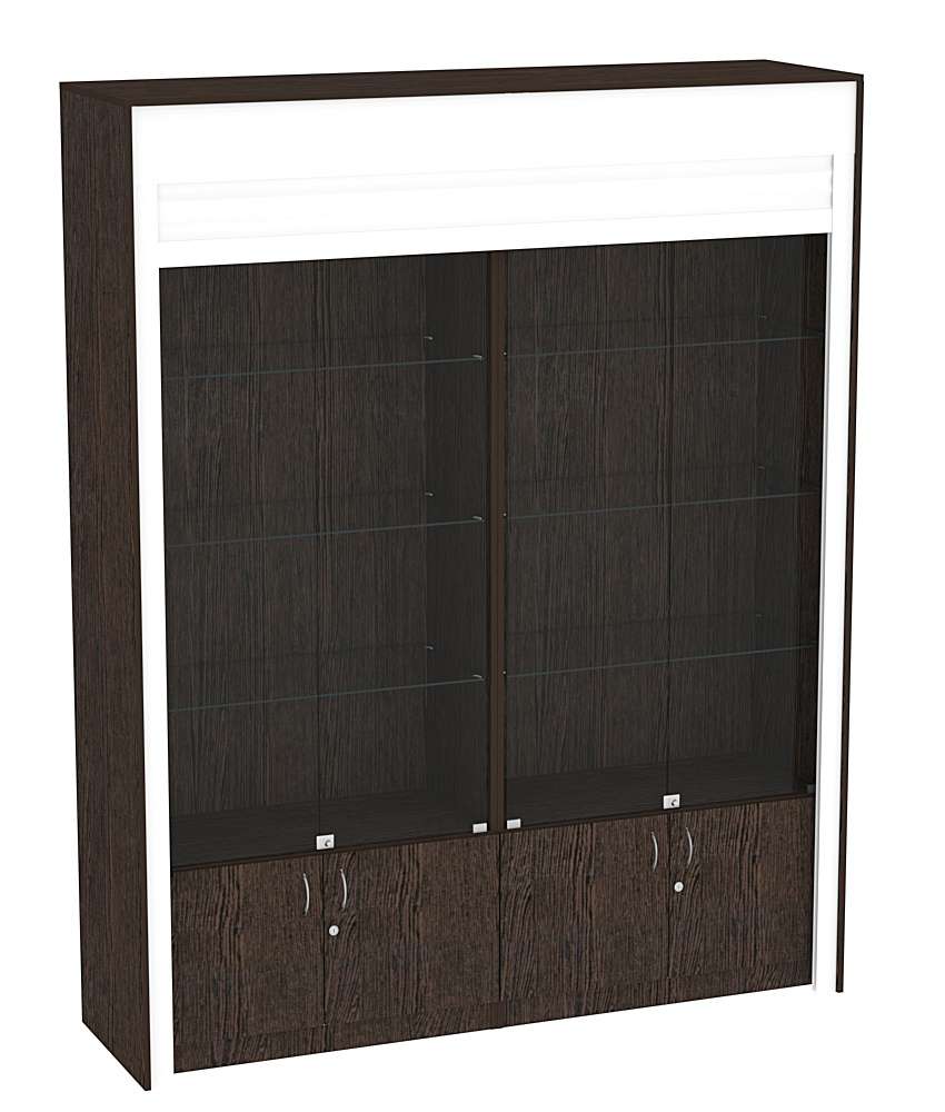 Торговая витрина двухсекционная с рольставнями ЭКДВ-1-1 Дуб Венге