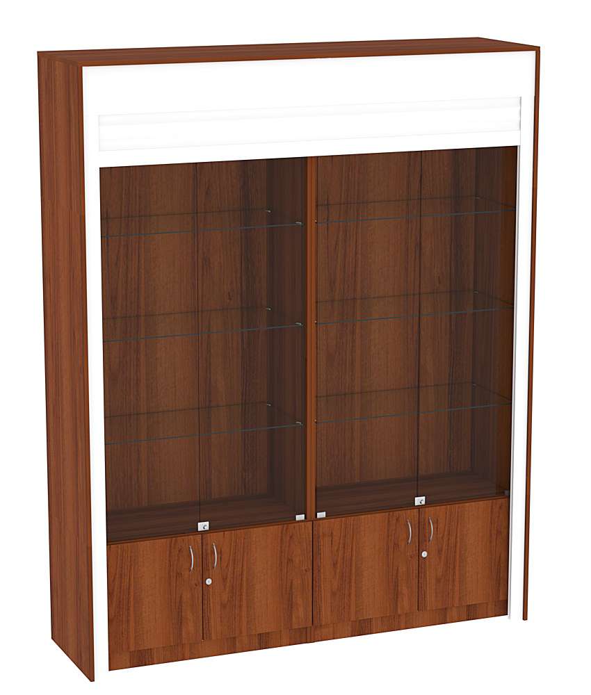 Торговая витрина двухсекционная с рольставнями ЭКДВ-1-1 Орех