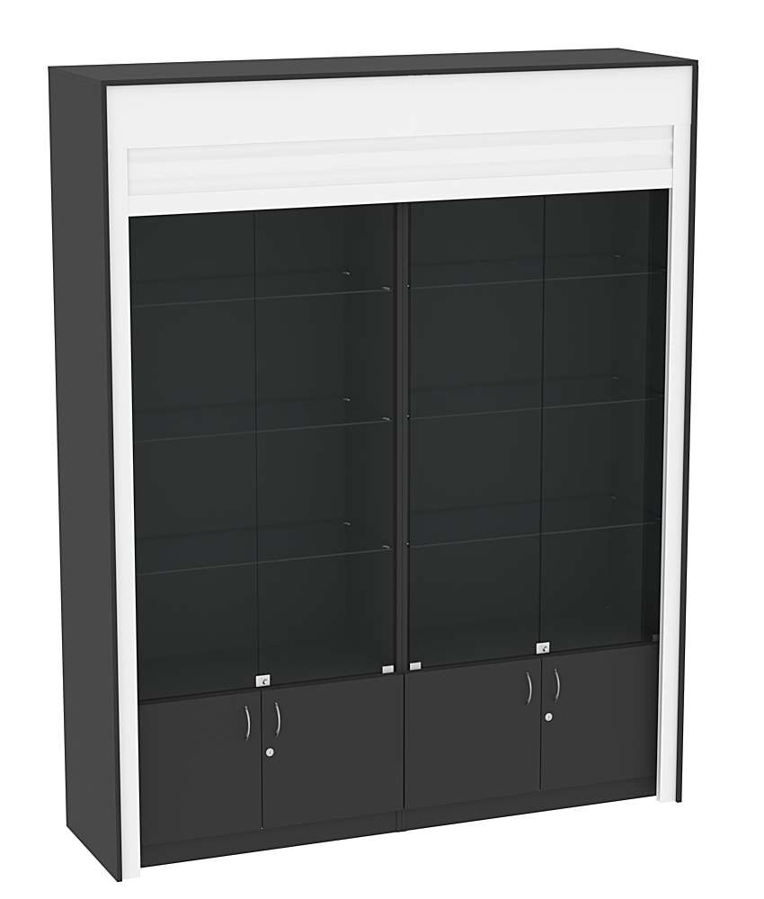 Торговая витрина двухсекционная с рольставнями ЭКДВ-1-1 Черный