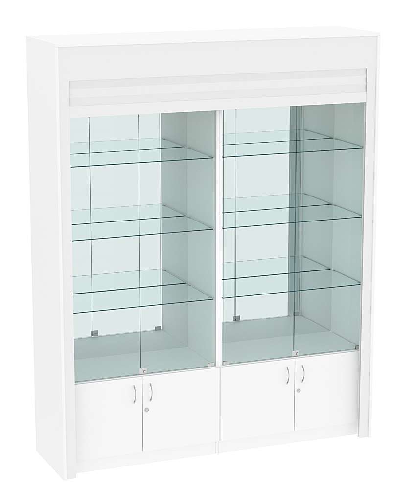 Торговая витрина двухсекционная с рольставнями ЭКДВ-1-3 Белый