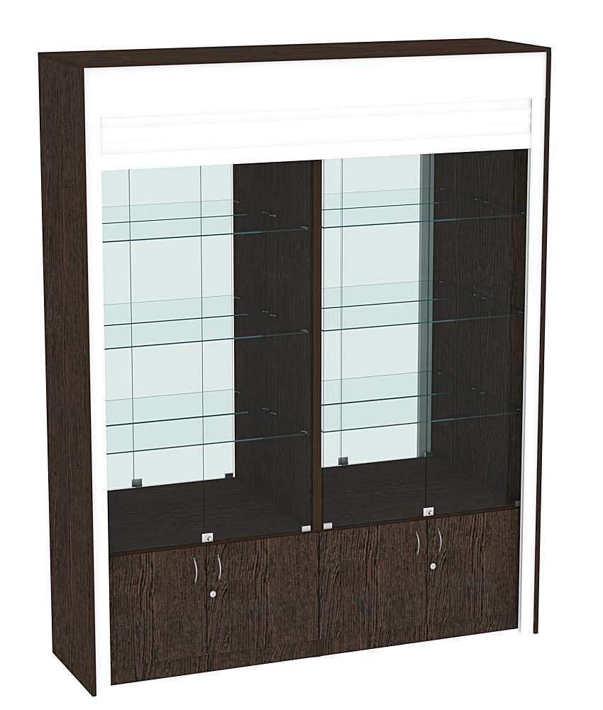 Торговая витрина двухсекционная с рольставнями ЭКДВ-1-3 Дуб Венге