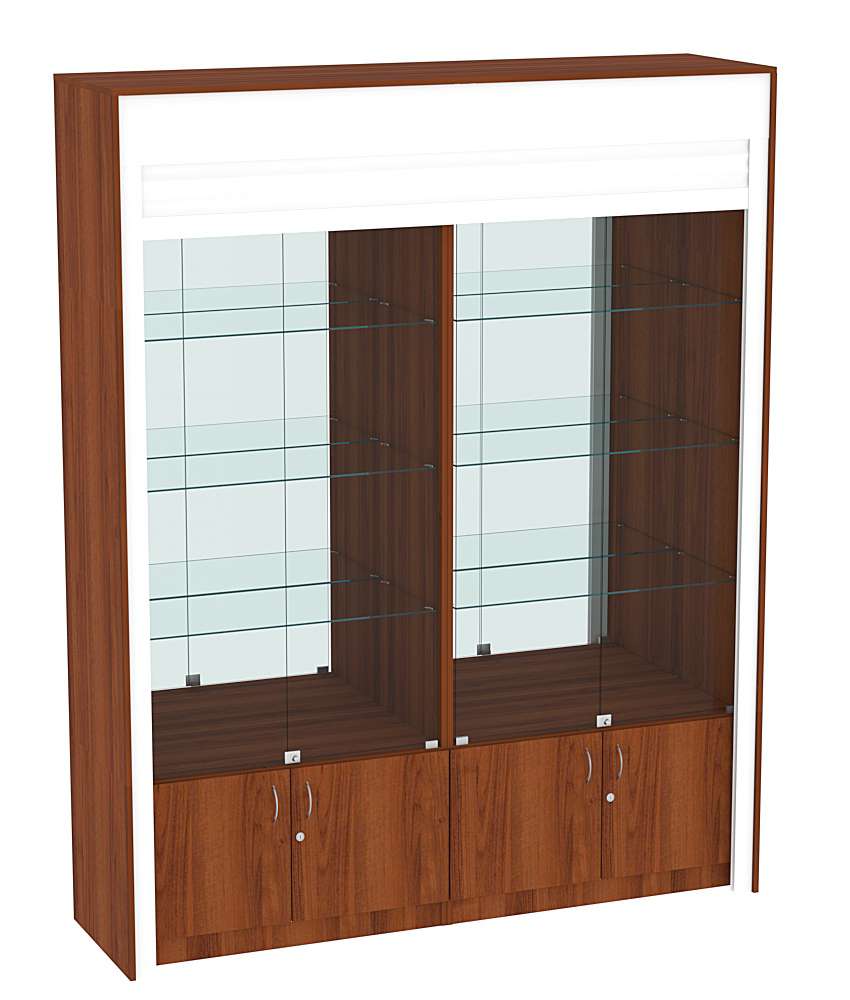 Торговая витрина двухсекционная с рольставнями ЭКДВ-1-3 Орех