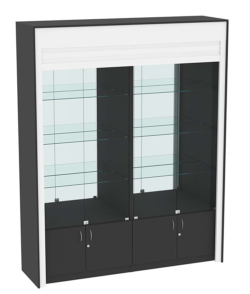 Торговая витрина двухсекционная с рольставнями ЭКДВ-1-3 Черный