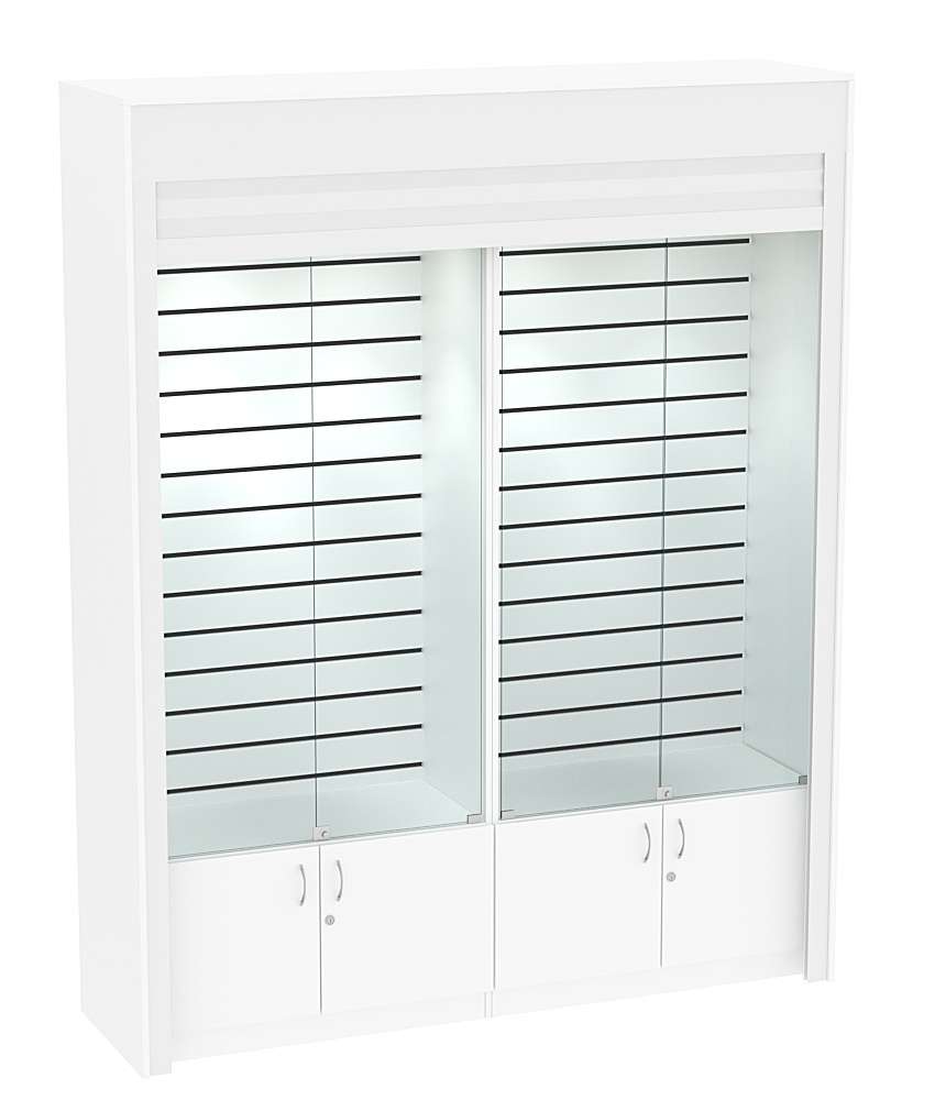 Торговая витрина двухсекционная с рольставнями ЭКДВ-3 Белый