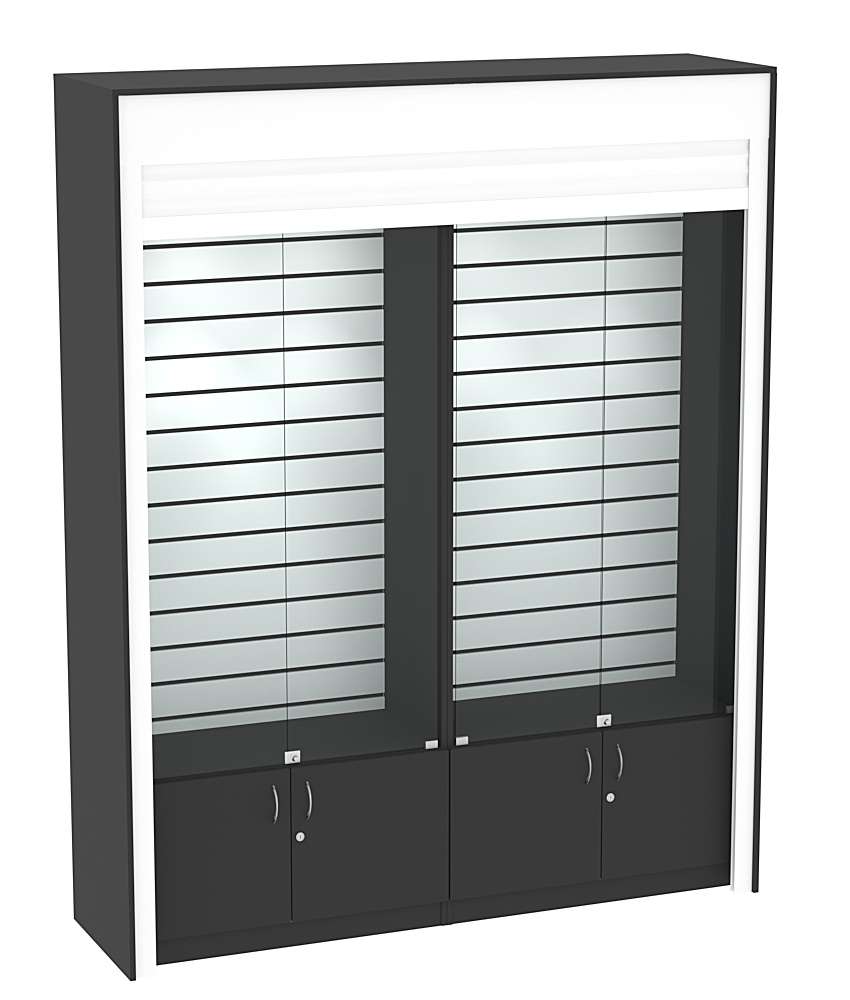 Торговая витрина двухсекционная с рольставнями ЭКДВ-3 Черный