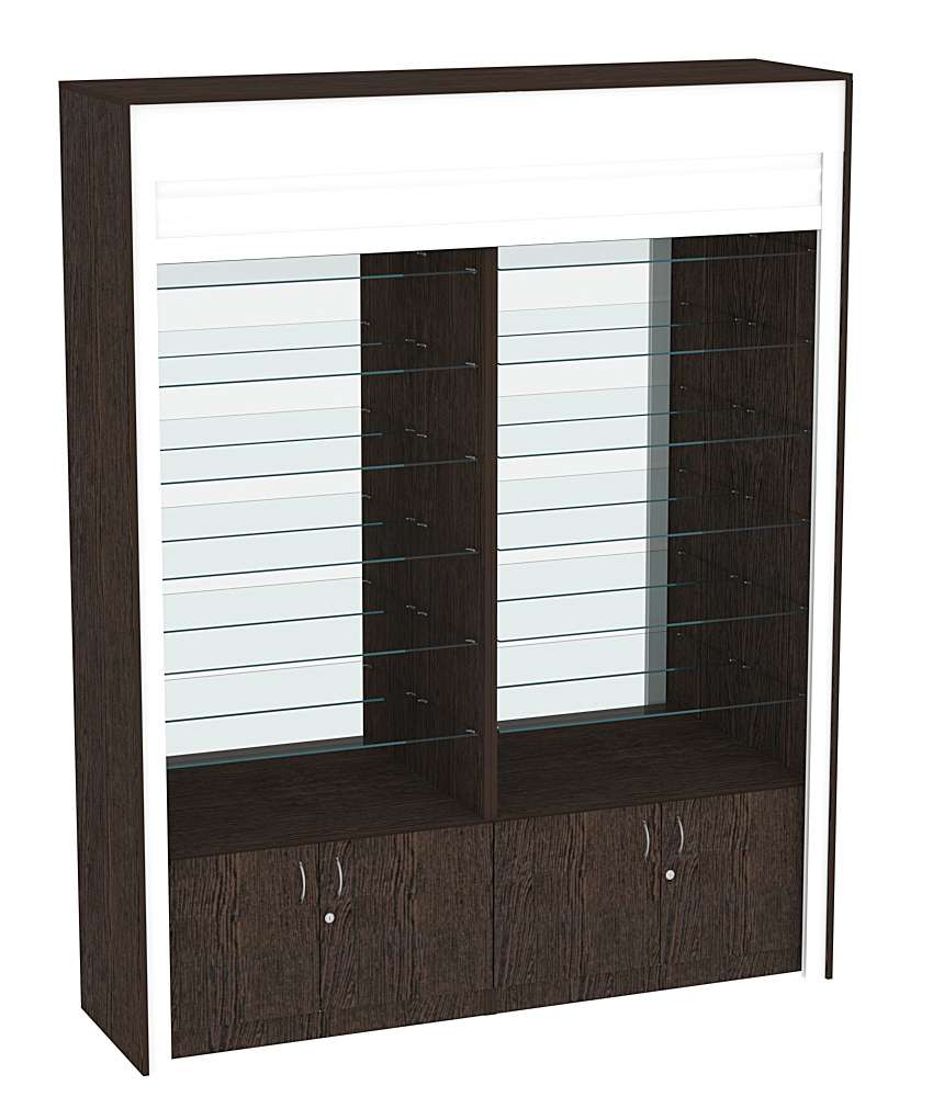 Торговая витрина двухсекционная с рольставнями ИСДВ-132 Дуб Венге