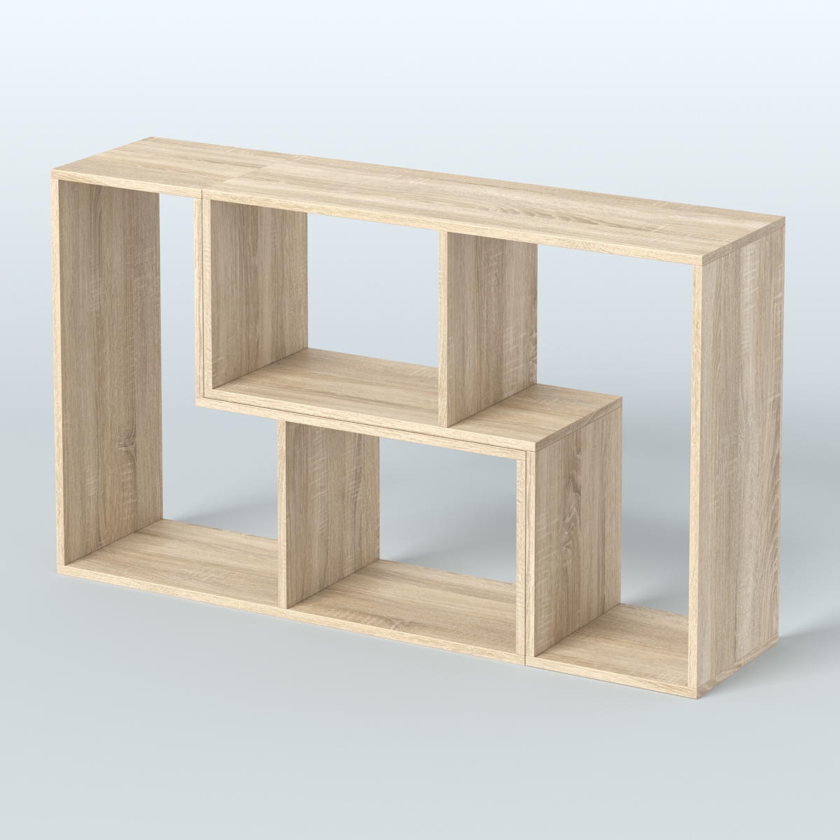 Торговый стеллаж Лофт №1 малый двухмодульный Дуб Сонома