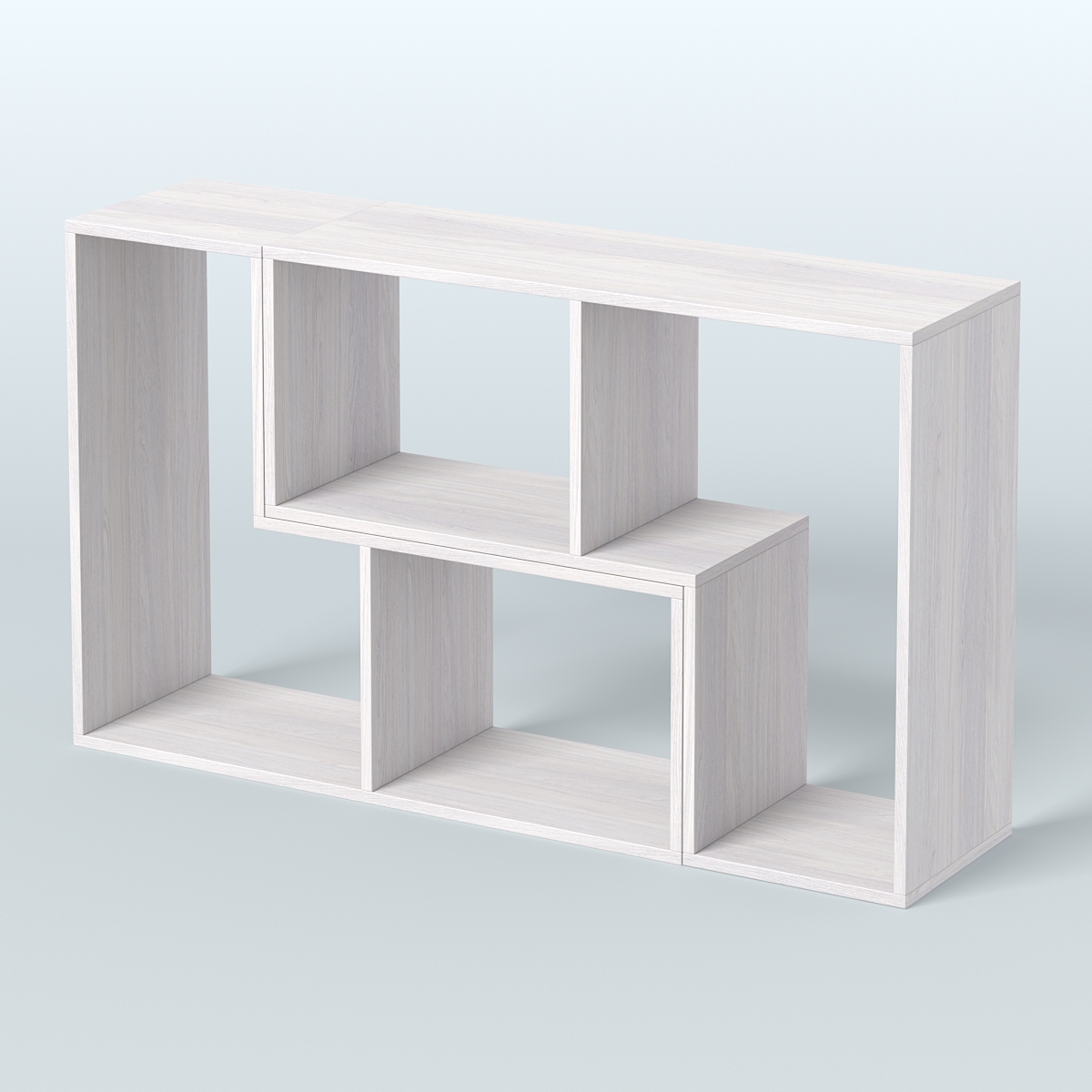 Торговый стеллаж Лофт №1 малый двухмодульный Ясень Анкор светлый