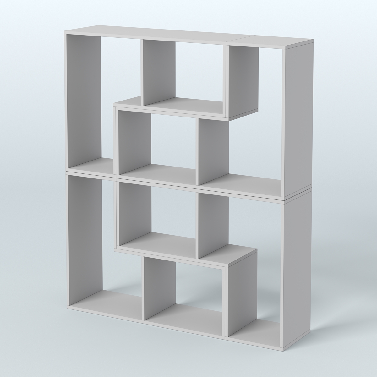 Торговый стеллаж Лофт №2 средний четырех- модульный Серый