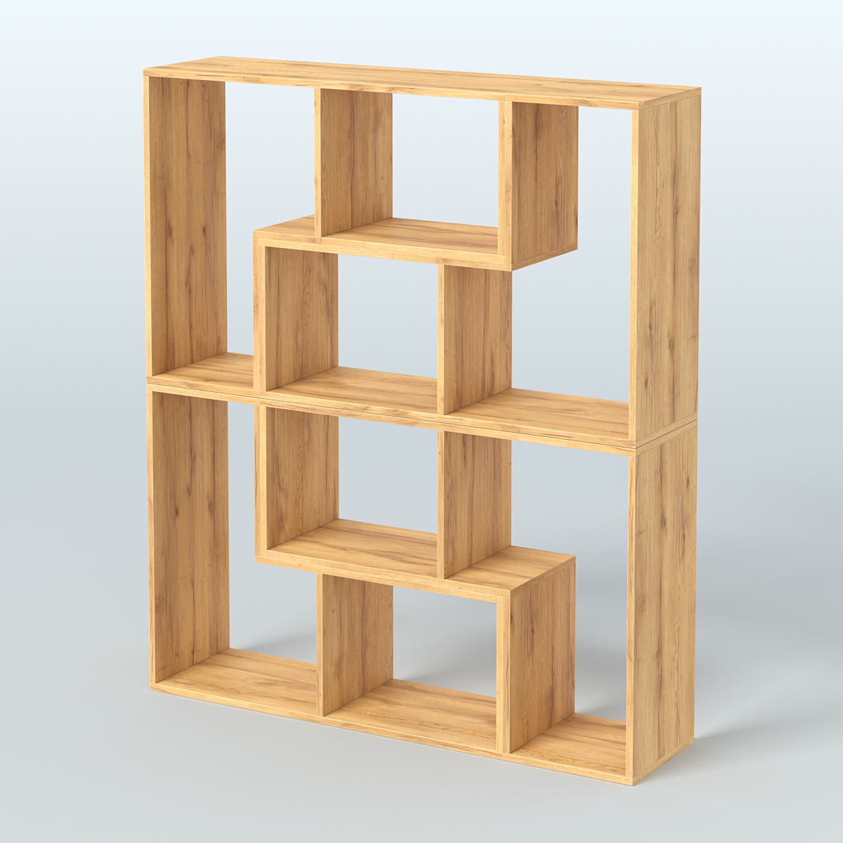 Торговый стеллаж Лофт №2 средний четырех- модульный Дуб Золотистый