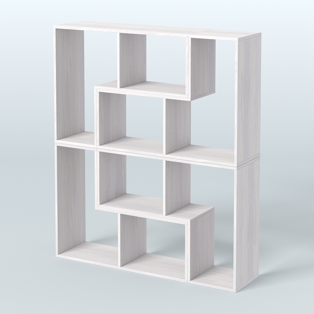 Торговый стеллаж Лофт №2 средний четырех- модульный Ясень Анкор светлый