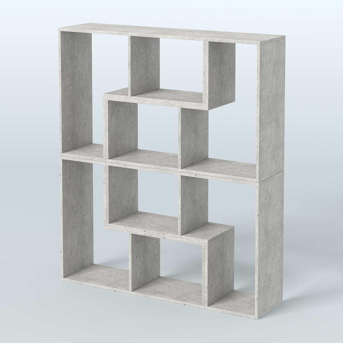 Торговый стеллаж Лофт №2 средний четырех- модульный Метрополитан Грей