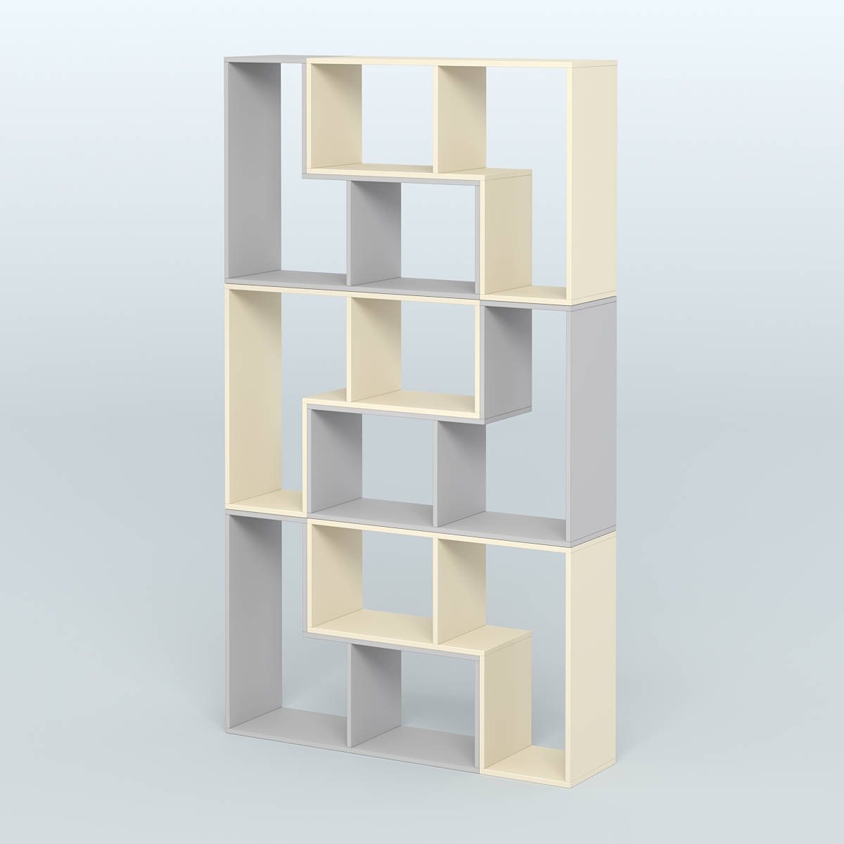 Высокий торговый стеллаж Лофт №3 шестимодульный Серый + Крем Вайс
