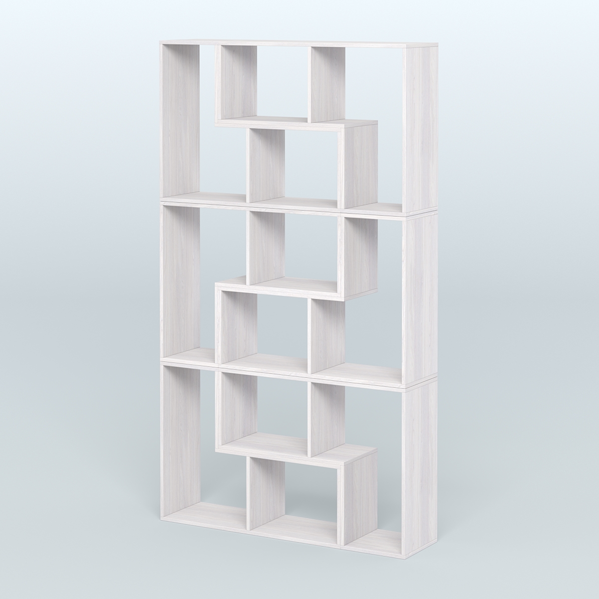 Высокий торговый стеллаж Лофт №3 шестимодульный Ясень Анкор светлый