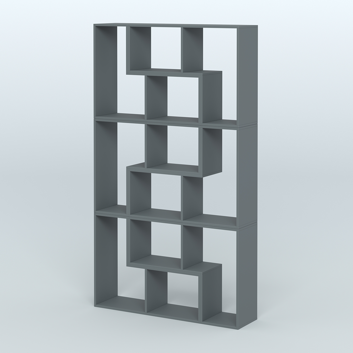 Высокий торговый стеллаж Лофт №3 шестимодульный Темно-Серый