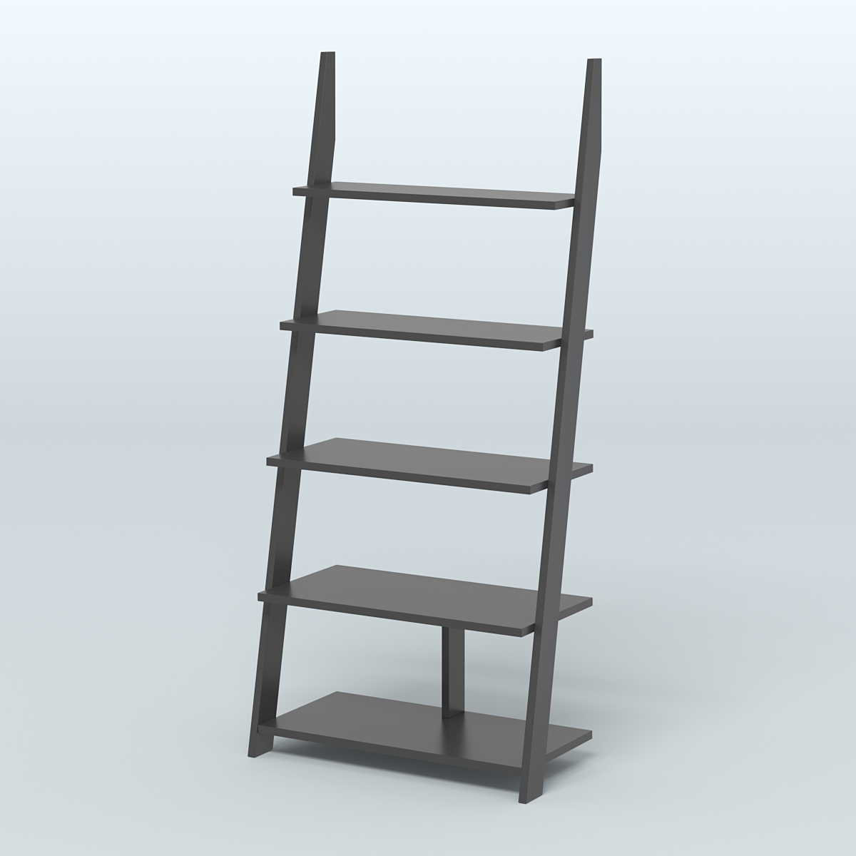 Торговая пристенная стойка ЛОФТ с пятью полками №1-950 Черный