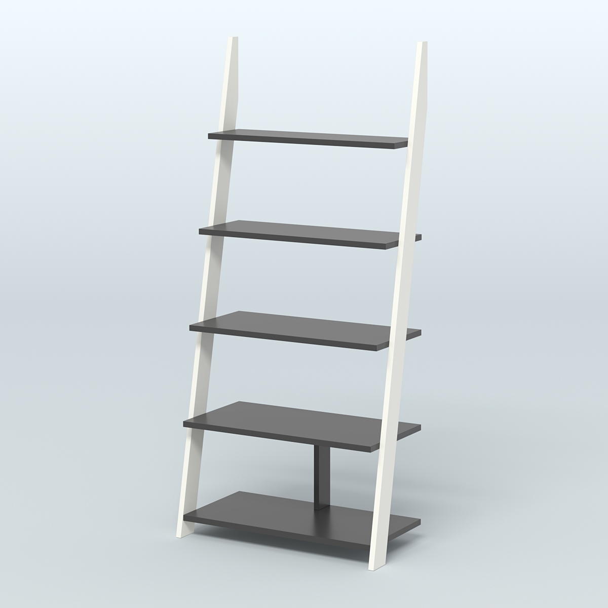 Торговая пристенная стойка ЛОФТ с пятью полками №1-950 Белый и Черный