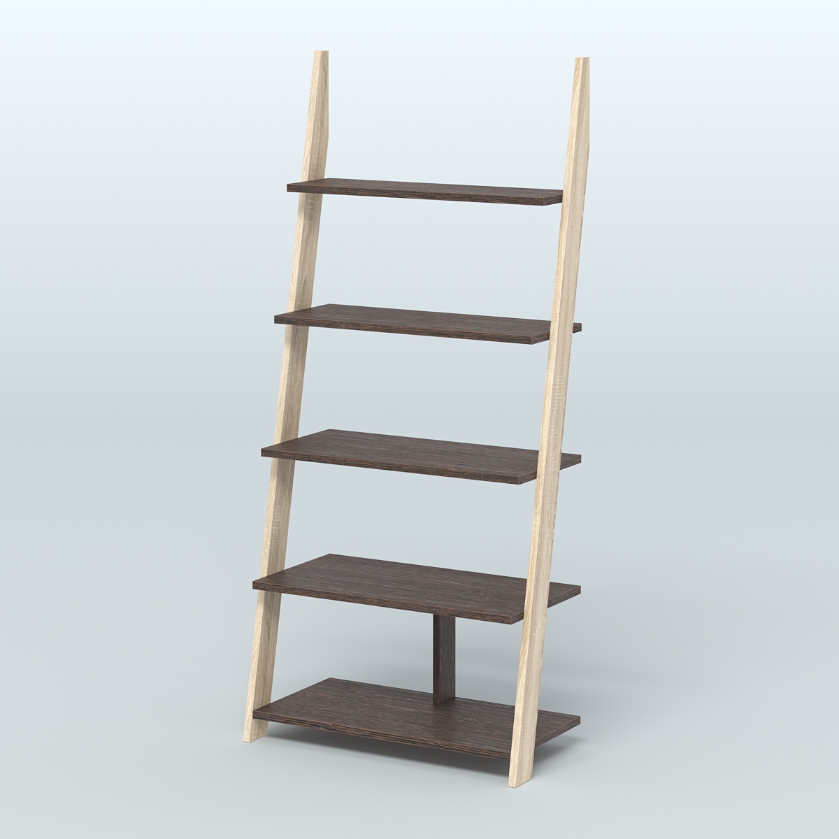 Торговая пристенная стойка ЛОФТ с пятью полками №1-950 Дуб Сонома + Дуб Венге