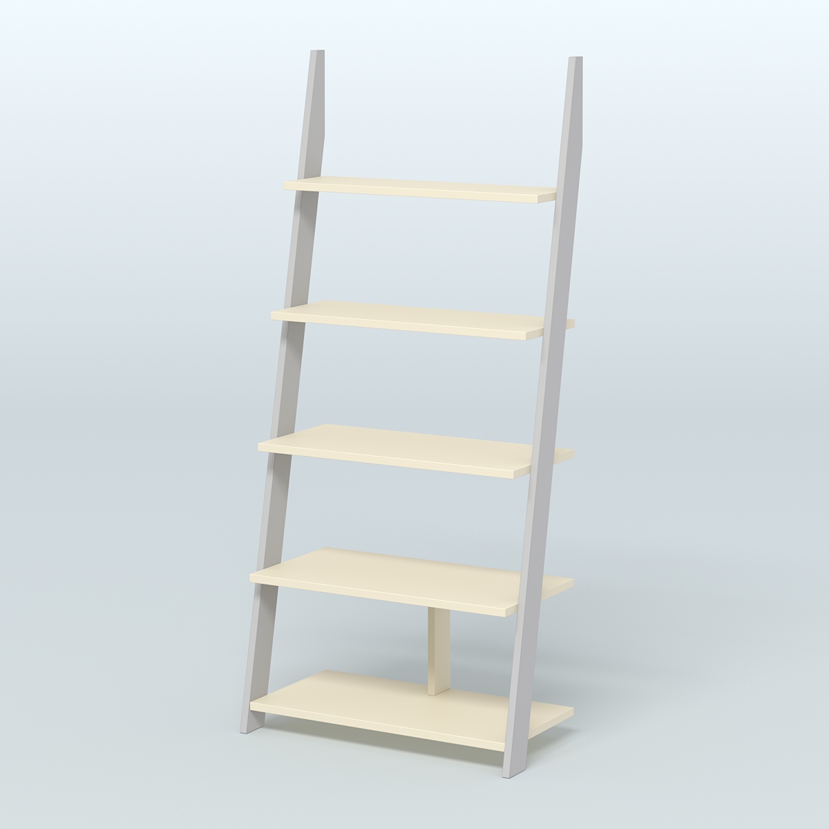 Торговая пристенная стойка ЛОФТ с пятью полками №1-950 Серый + Крем Вайс
