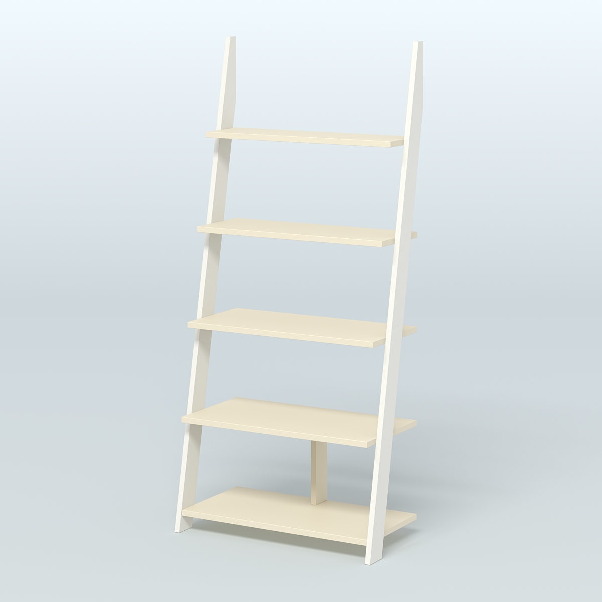 Торговая пристенная стойка ЛОФТ с пятью полками №1-950 Белый + Крем Вайс