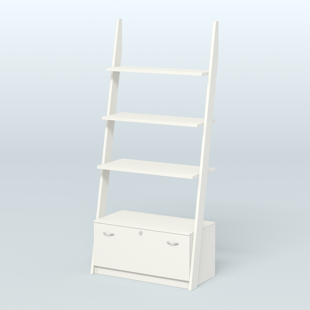 Торговая пристенная стойка ЛОФТ №2-950 с тремя полками и тумбой Т-16 Белый