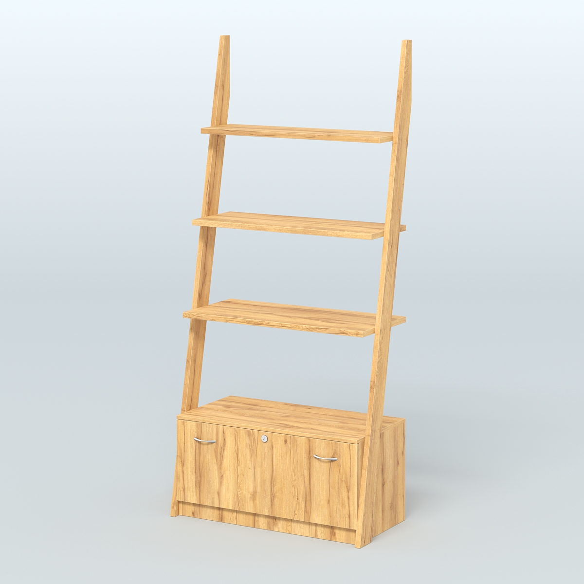 Торговая пристенная стойка ЛОФТ №2-950 с тремя полками и тумбой Т-16 Дуб Золотистый