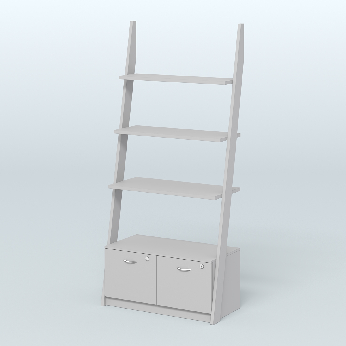 Торговая пристенная стойка ЛОФТ №2-950 с накопителем под два ящика Т-20 Серый