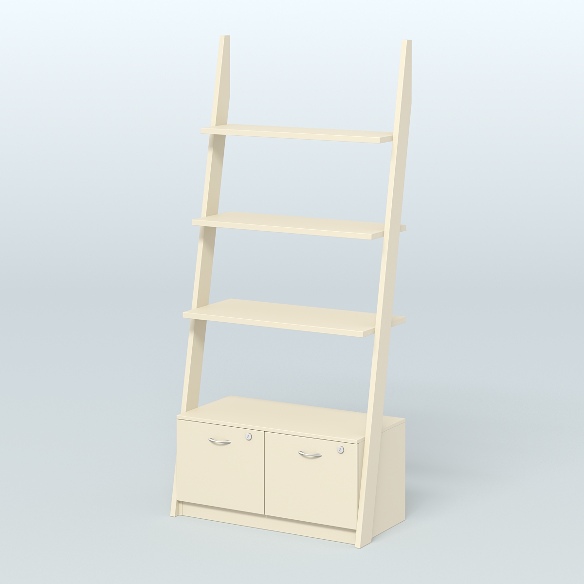 Торговая пристенная стойка ЛОФТ №2-950 с накопителем под два ящика Т-20 Крем Вайс