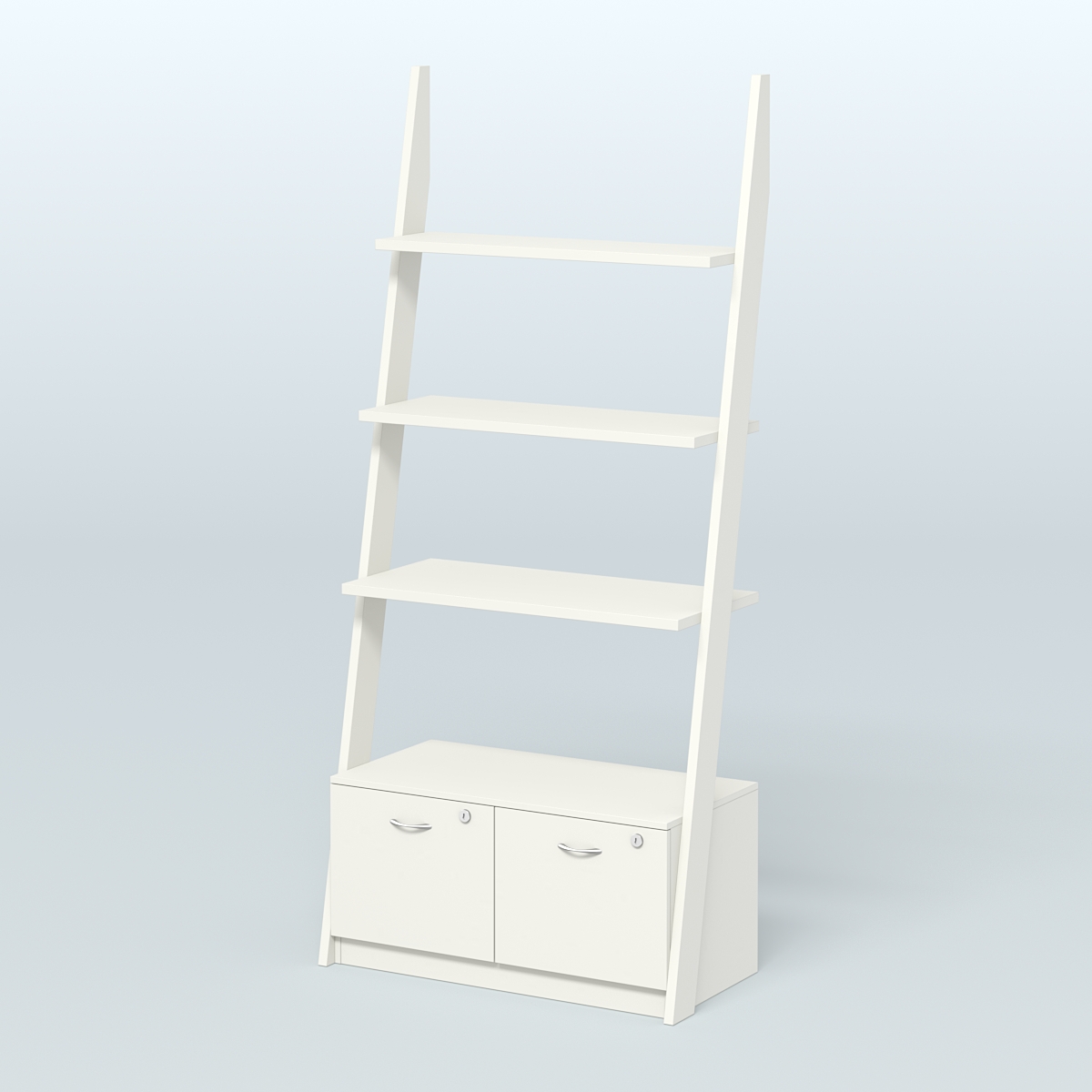 Торговая пристенная стойка ЛОФТ №2-950 с накопителем под два ящика Т-20 Белый