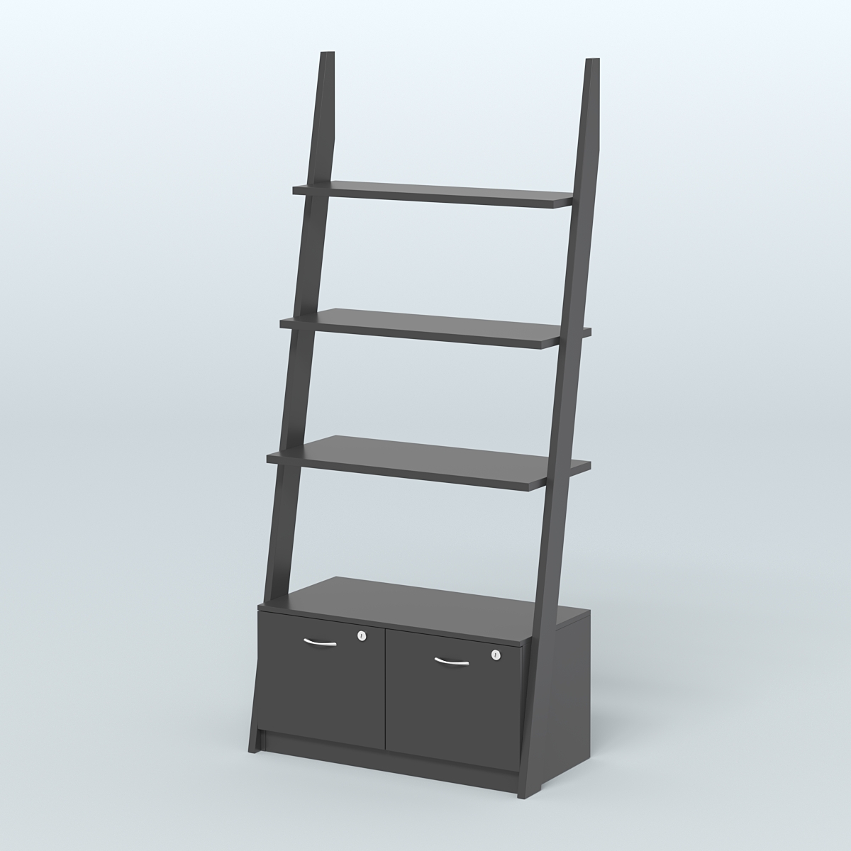 Торговая пристенная стойка ЛОФТ №2-950 с накопителем под два ящика Т-20 Черный