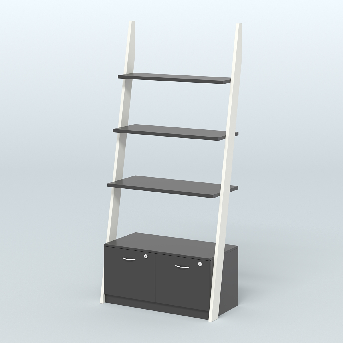 Торговая пристенная стойка ЛОФТ №2-950 с накопителем под два ящика Т-20 Белый и Черный