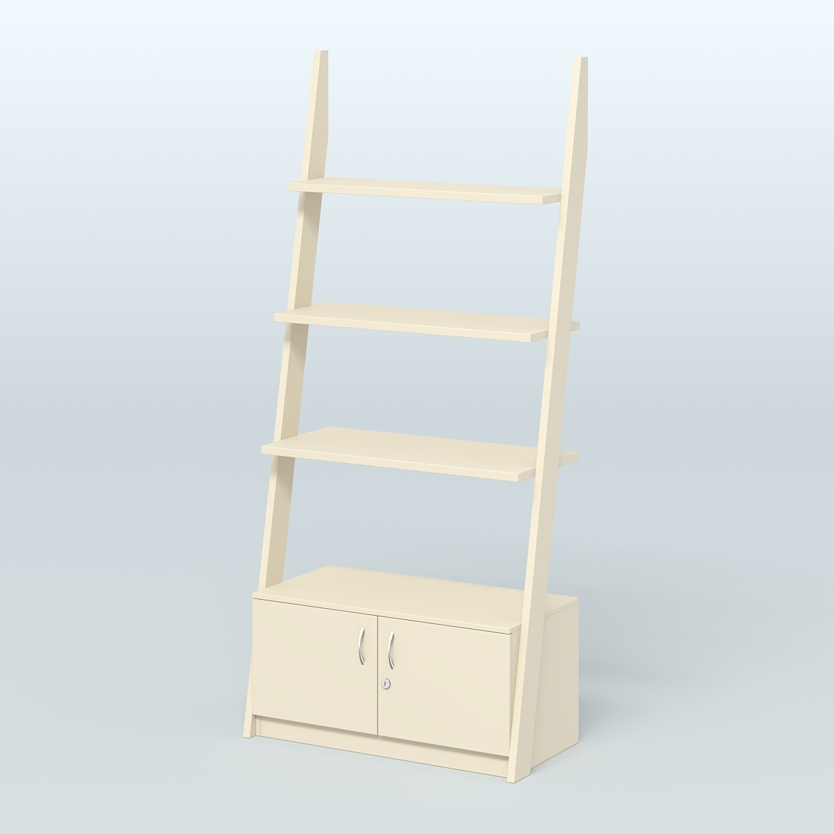 Торговая пристенная стойка ЛОФТ №2-950 с тумбой и распашными дверьми Т-25 Крем Вайс