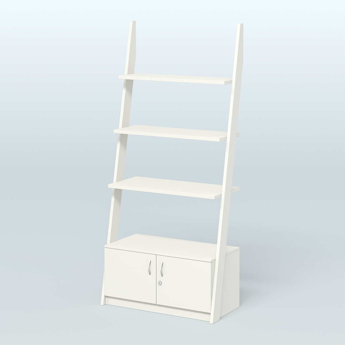 Торговая пристенная стойка ЛОФТ №2-950 с тумбой и распашными дверьми Т-25 Белый