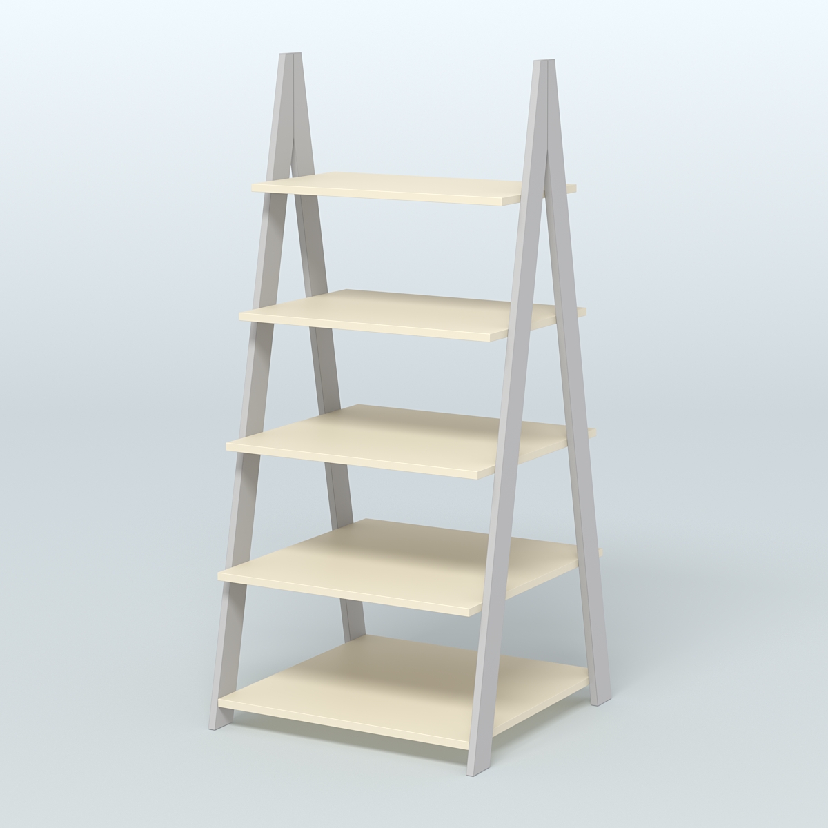 Торговая двусторонняя стойка ЛОФТ №3-950 с широкими полками Серый + Крем Вайс