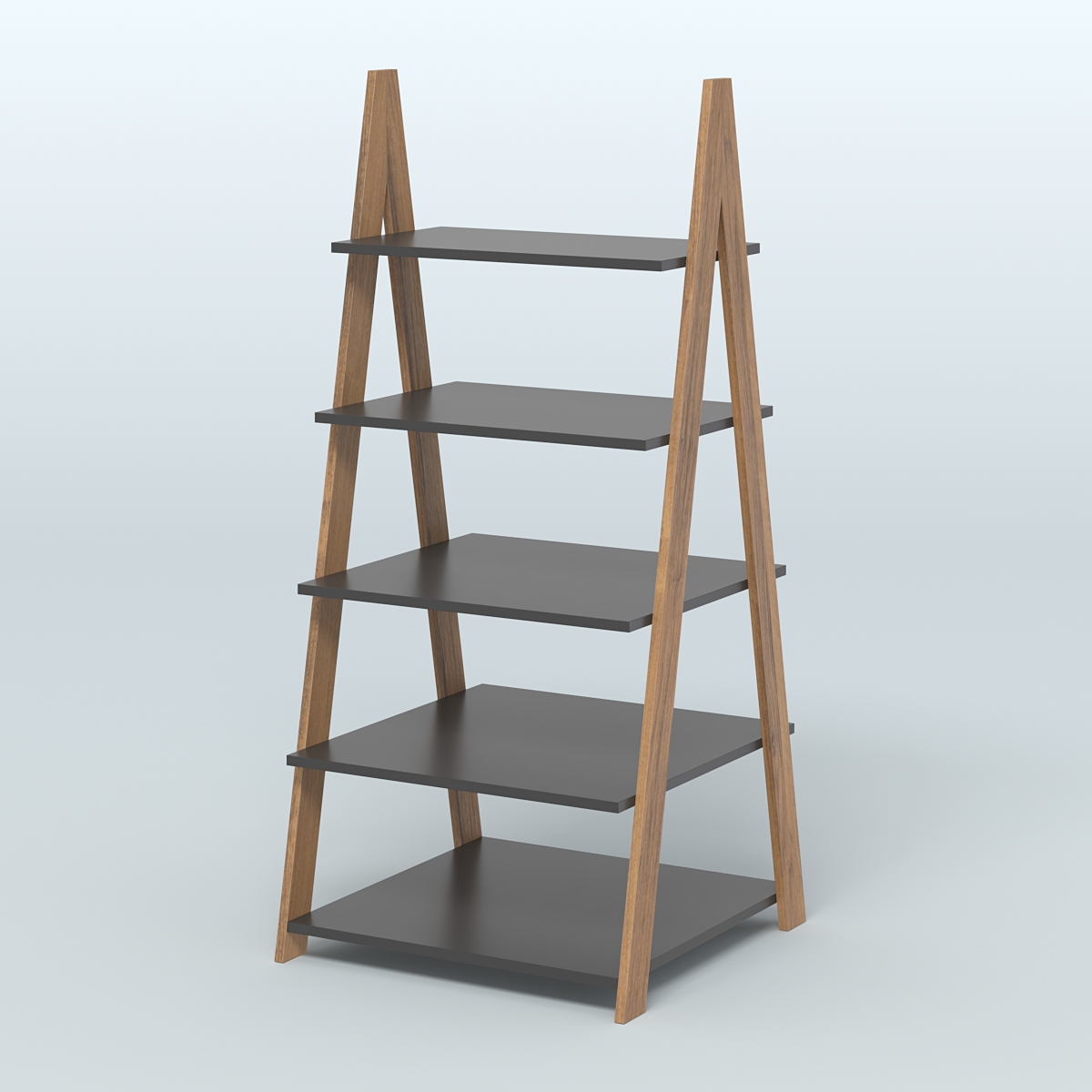 Торговая двусторонняя стойка ЛОФТ №3-950 с широкими полками Орех + Черный