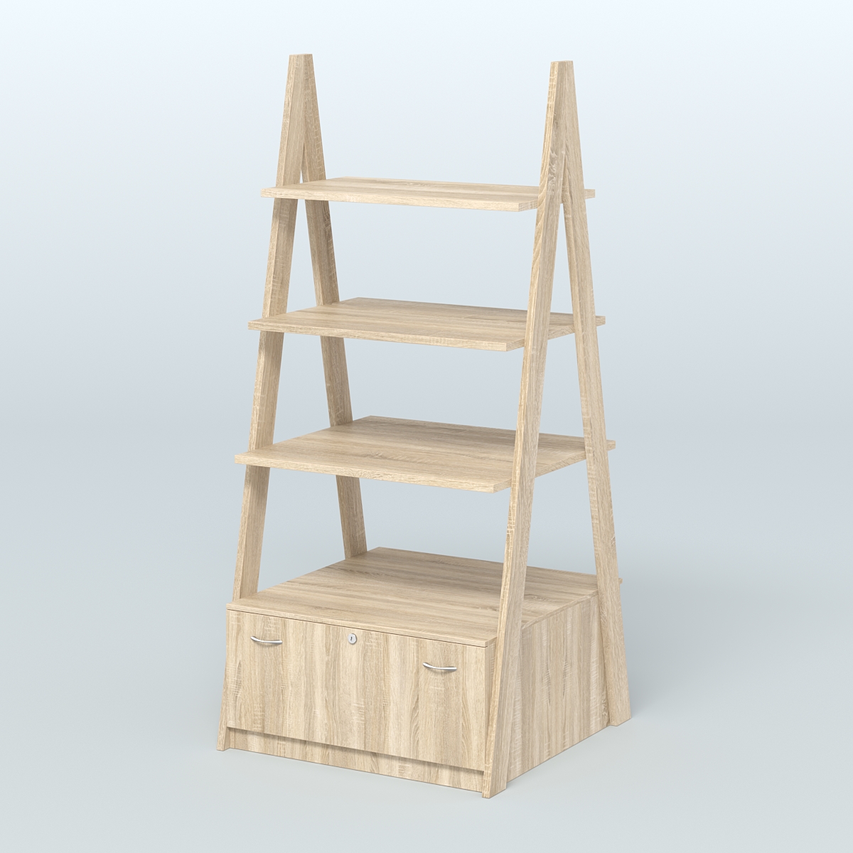 Торговая двусторонняя стойка ЛОФТ №4-950 с двумя тумбами Т-16 Дуб Сонома