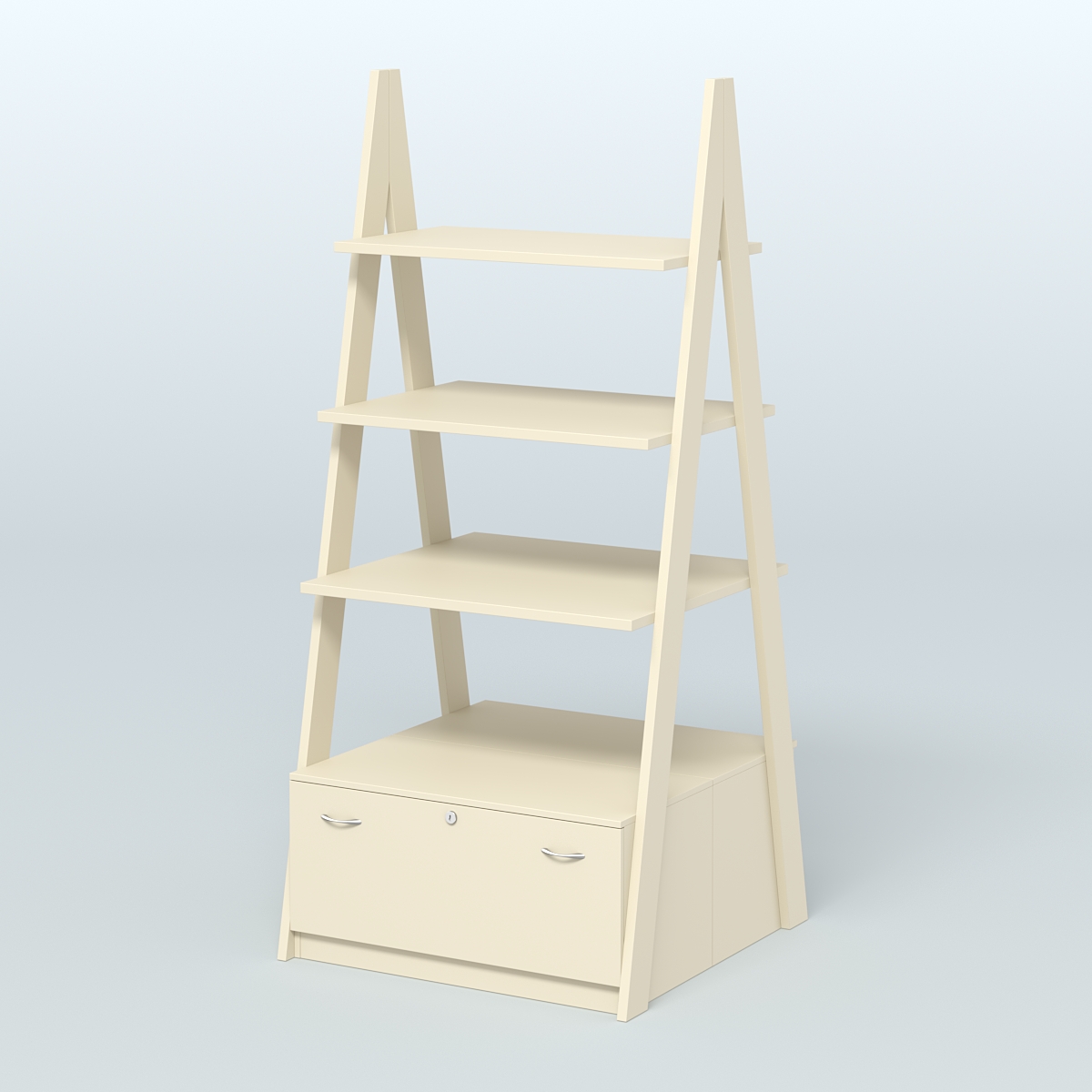 Торговая двусторонняя стойка ЛОФТ №4-950 с двумя тумбами Т-16 Крем Вайс